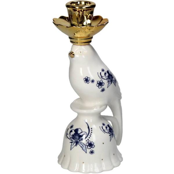 Kandelaar - Vogel Porcelijn - Delfts Blauw _ 21 cm