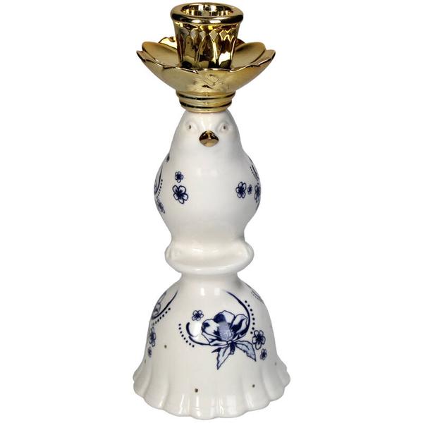 Kandelaar - Vogel Porcelijn - Delfts Blauw _ 21 cm