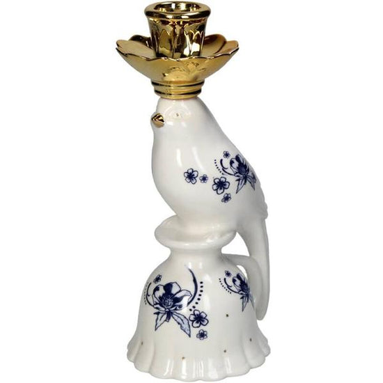 Kandelaar - Vogel Porcelijn - Delfts Blauw _ 21 cm